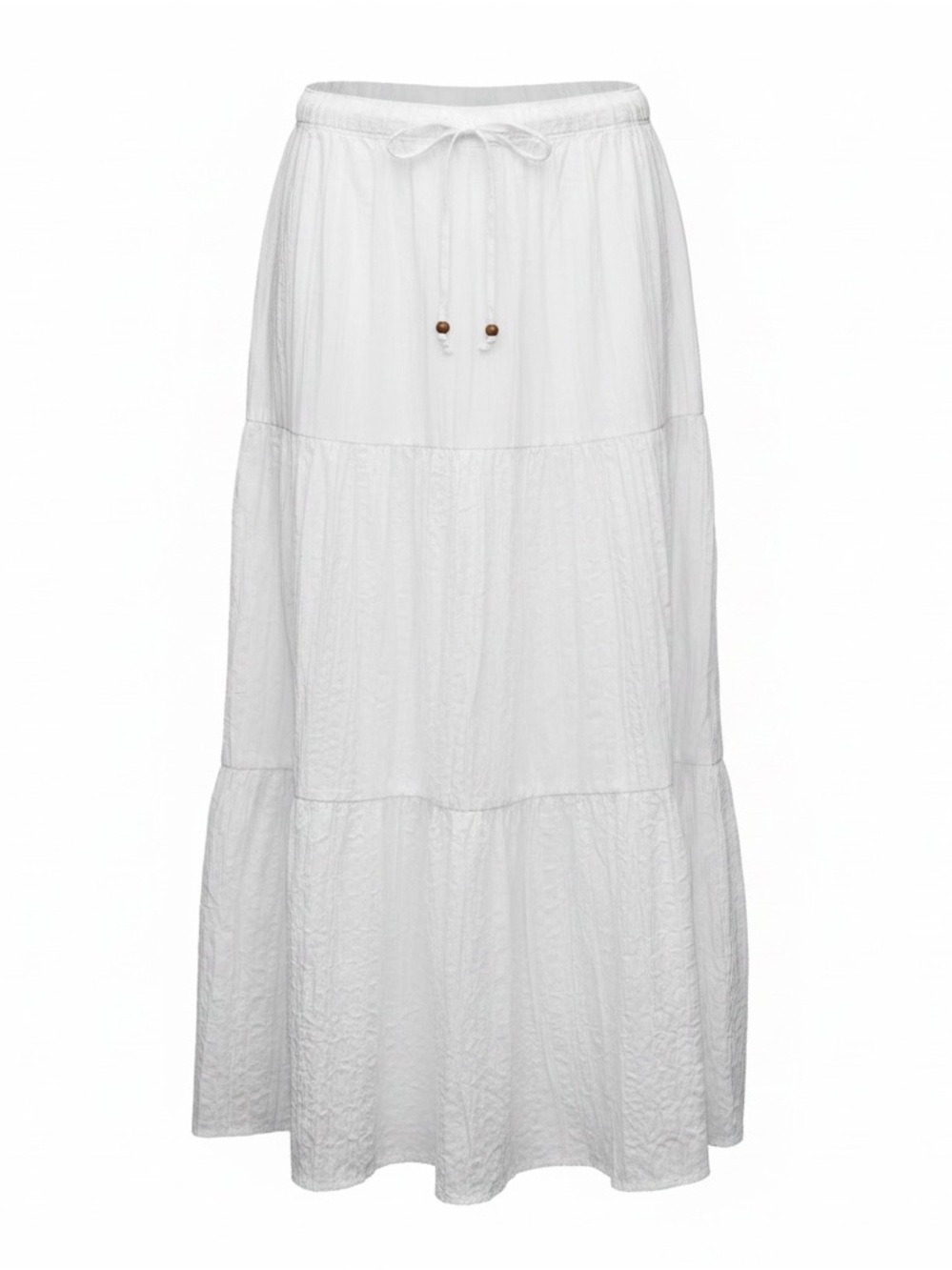 White Stag White Tiered Maxi Skirt with Drawstring